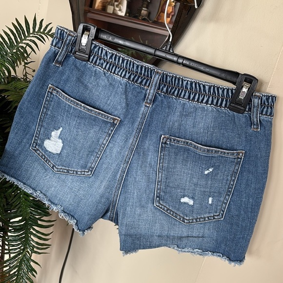 NWOT Aerie Daydream Denim Jean Shorts Distressed Stretch Waist Blue Soft Comfy - Picture 7 of 16